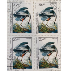 Гвинея Бисау , квартблок  . Большая голубая цапля . Фауна . 1985 год .
