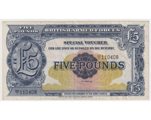 Великобритания 5 фунтов 1958 год . Ваучер . VF