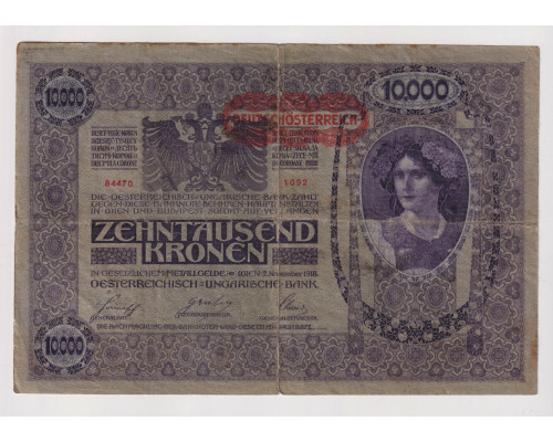 Австрия 10000 крон 1918 года 