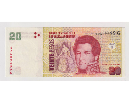 Аргентина 20 песо 2003 года  . UNC 