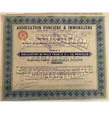 Франция. Облигация 1000 франков 1930 года." Ассоциация недвижимости"