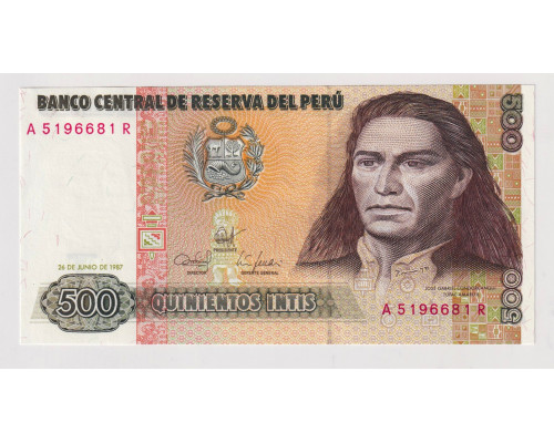 Перу 500 инти 1987 года. UNC
