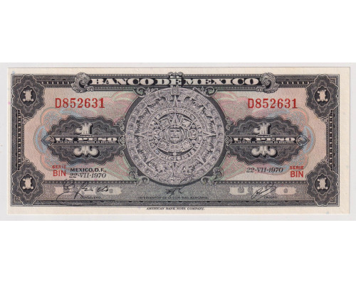 Мексика 1 песо 1970 года. UNC