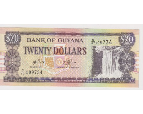 Гайана 20 долларов 2009 года.