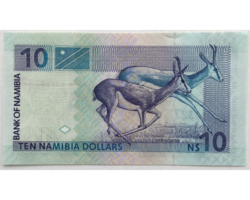 Намибия 10 долларов 2001 год . UNC . 