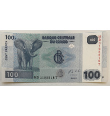 Конго 100 франков 2013 год . UNC .