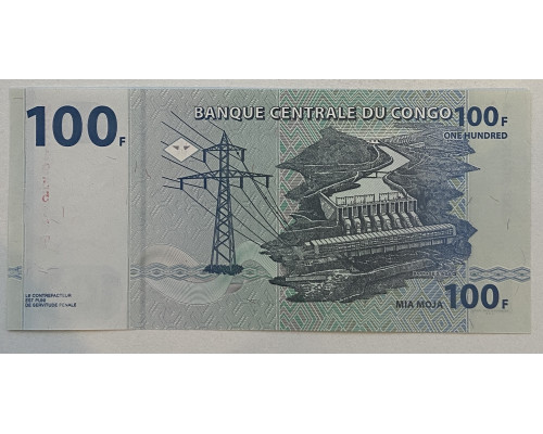 Конго 100 франков 2013 год . UNC .