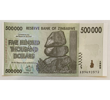 Зимбабве 500 000 долларов 2008 год . UNC . 