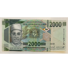Гвинея 2000 франков 2018 год . UNC . Горы Нимба . 