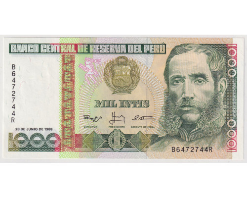 Перу 1000 инти 1988 года. UNC