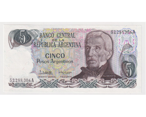 Аргентина 5 песо 1983 года. UNC