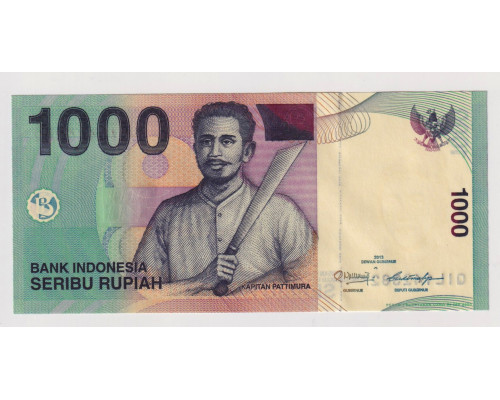 Индонезия 1000 рупий 2013 года. UNC