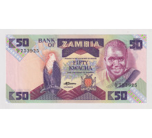 Замбия 50 квачей 1986-1988 года. UNC