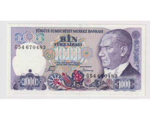 Турция 1000 лир 1988 года. UNC