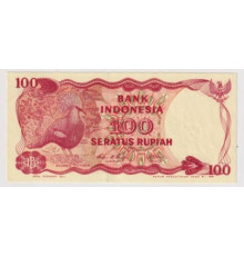 Индонезия 100 рупий 1984 года.  "Веероносный голубь. Плотина Асахан". UNC