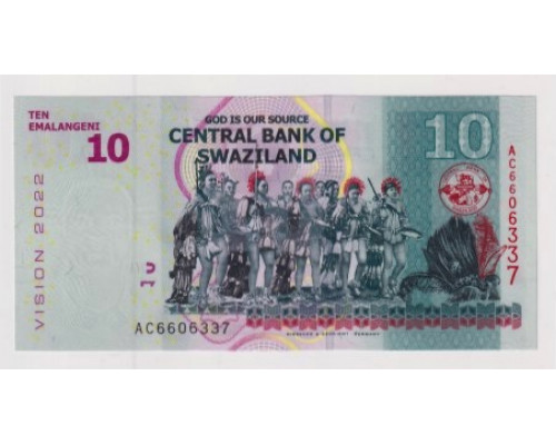 Свазиленд 10 эмалангени 2015 года. UNC