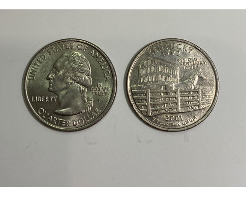 США 25 центов 2001 года . Штаты . Кентукки . 