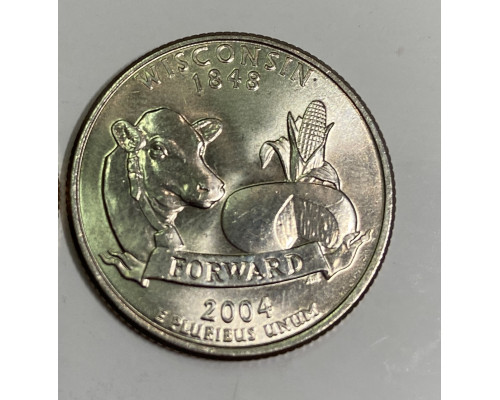 США 25 центов 2004 года . Штаты . Висконсин . 