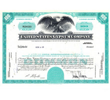 США сертификат 1969 года.  "US GYPSUM Co"