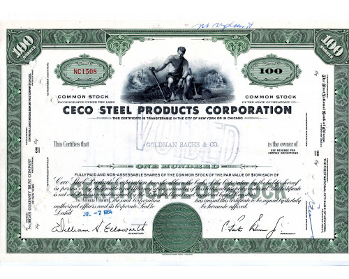 США акция 1964 года. "Корпорация CECO STEEL PRODUCTS CORPORATION"