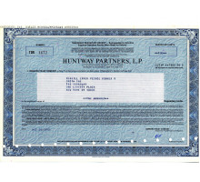 США сертификат 1988 года. "HUNTWAY PARTNERS, L.P"