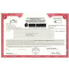 США ипотечный сертификат 1988 года. "Home owners"