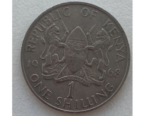 Кения 1 шиллинг 1968 год .