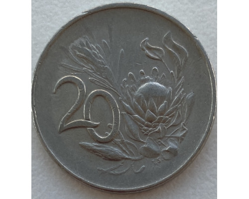 ЮАР 20 центов 1965 год .