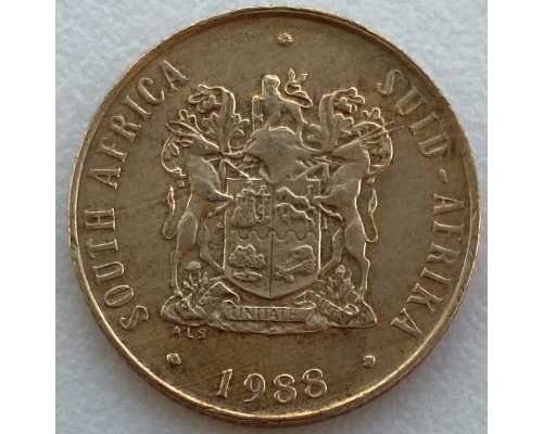 ЮАР 2 цента 1988 год .